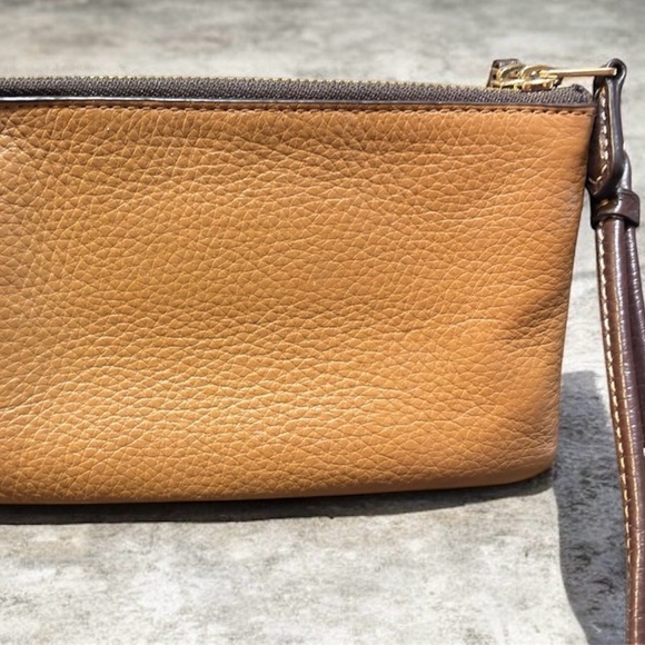 Coach Beige and Brown Wristlet - Picture 2 of 4